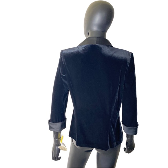 Alex evenings black velour jacket size M (b0) - Picture 4 of 5